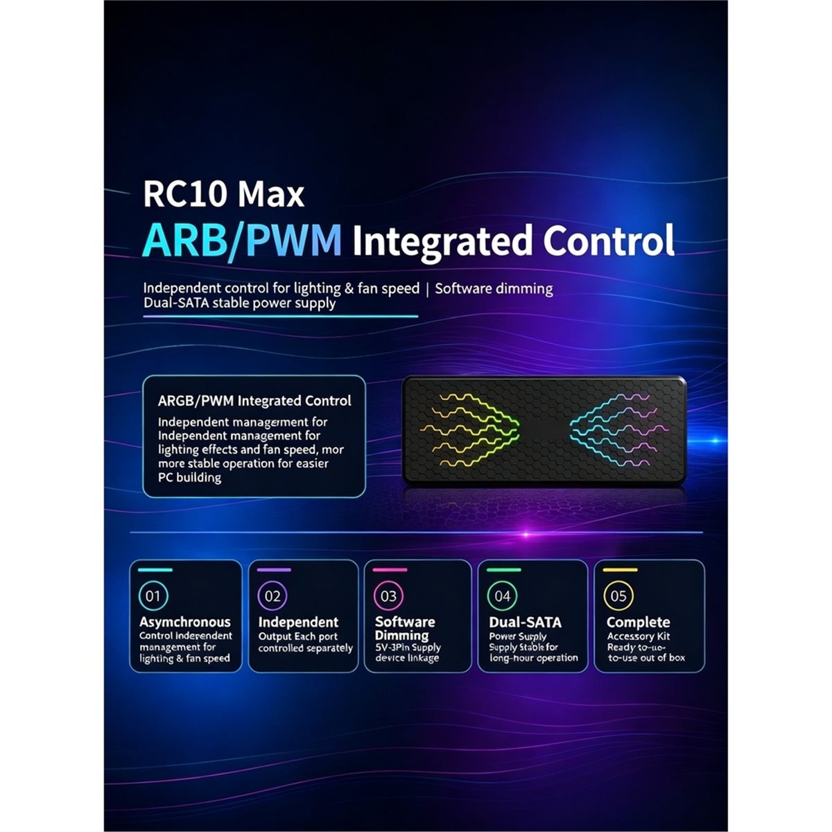 RC10max ARGB Hub Computer Case - Case Fan Controller 评论和价格
