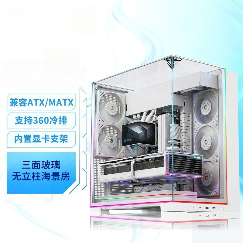 White Panoramic Triple Tempere - Atx Case 评论和价格