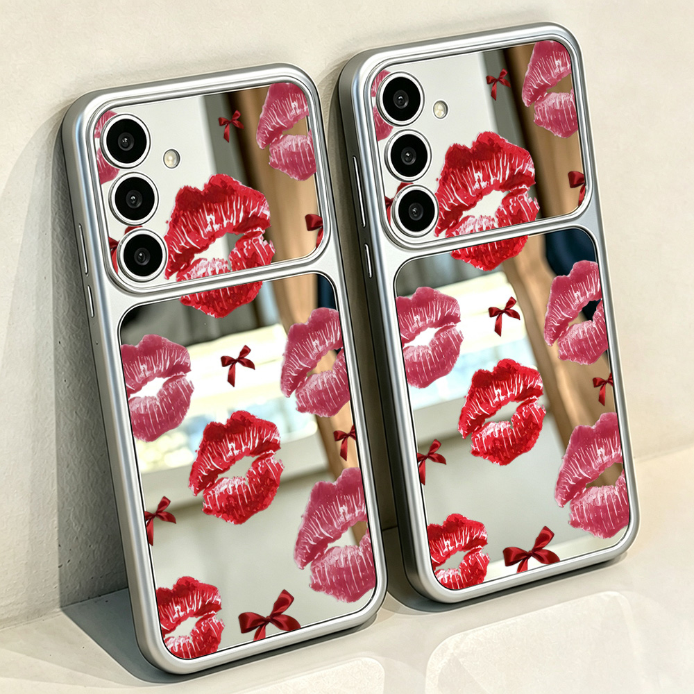 Bow Red Lips Pattern Mirror Ph - Computer Case 评论和价格